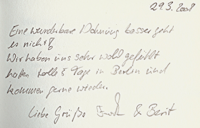 G&auml;stebucheintrag